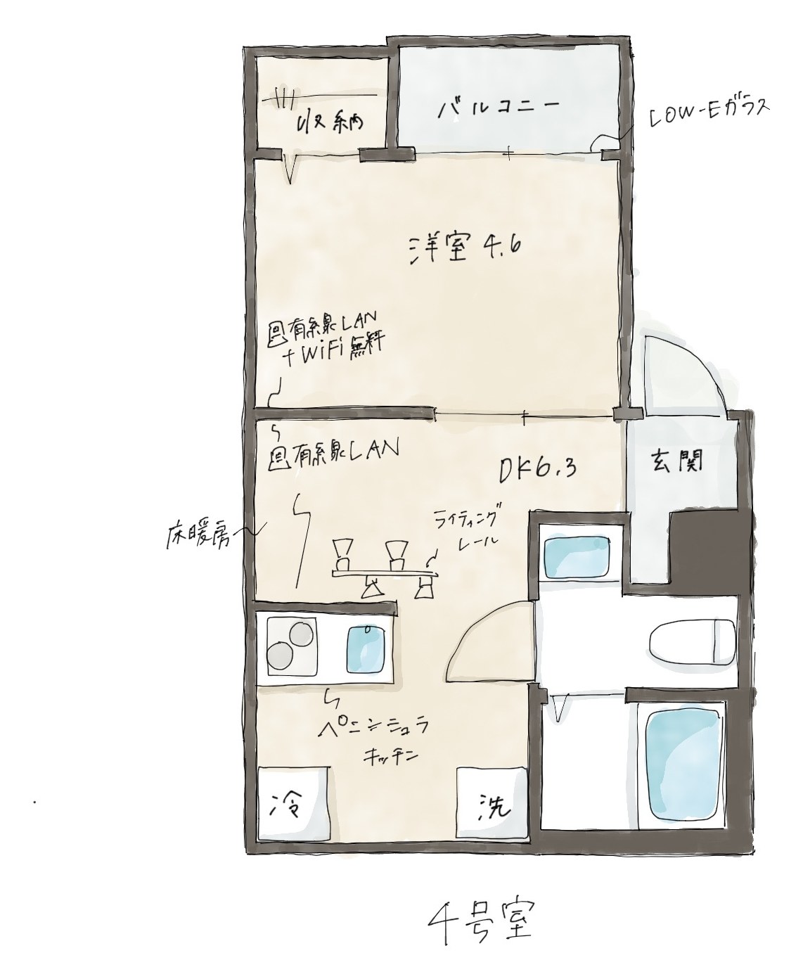 志村Solanaリンク 4号室 間取り図